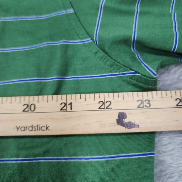 Peter Millar Polo Shirt Mens Large Green Shoal Creek Golf Striped Cotton Classic - Picture 7 of 10